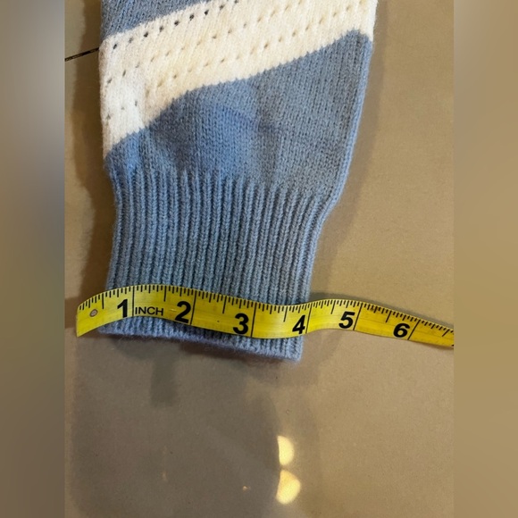 FRNCH Blue & White Open Front Lahlia Cardigan Size M Knitting long sleeves - Picture 9 of 16